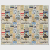 Titanic Ephemera Collage for Ocean Liner Enthusias Geschenkpapier (Flach)