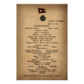 TITANIC Final Luncheon Menu 1912 Poster (Vorderseite)