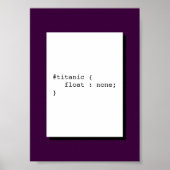 Titanic Float None Funny CSS Poster (Vorne)