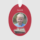 Titanic Foto Roter Weihnachtsschmuck Ornament (Rückseite)