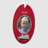 Titanic Foto Roter Weihnachtsschmuck Ornament (Vorderseite)
