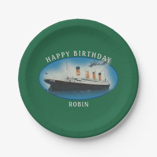 Titanic Geburtstag Grün RMS White Star Line Schiff Pappteller