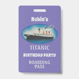 Titanic Geburtstag Lila White Star Line Schiff Abz Ausweis