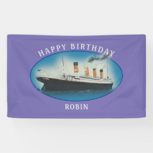 Titanic Geburtstag Lila White Star Line Schiff Banner