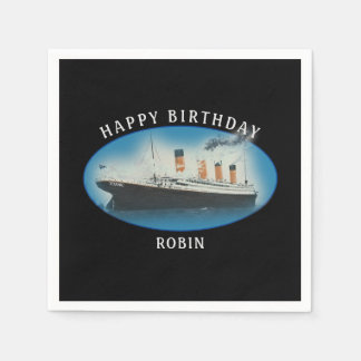 Titanic Geburtstag Schwarz RMS White Star Line Sch Serviette