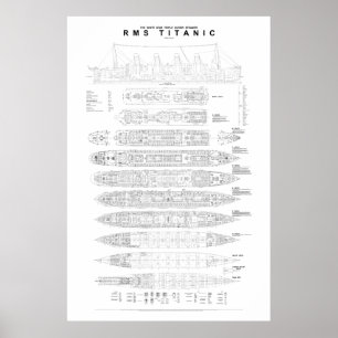 Titanic General Arrangements Plan Poster