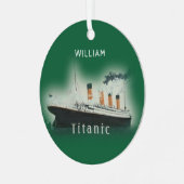 Titanic Green Ornament Aus Metall (Vorderseite links)