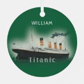Titanic Green Ornament Aus Metall (Rückseite)