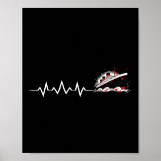 Titanic Herzschlag Minimalistischer Vintage-Kreuzf Poster