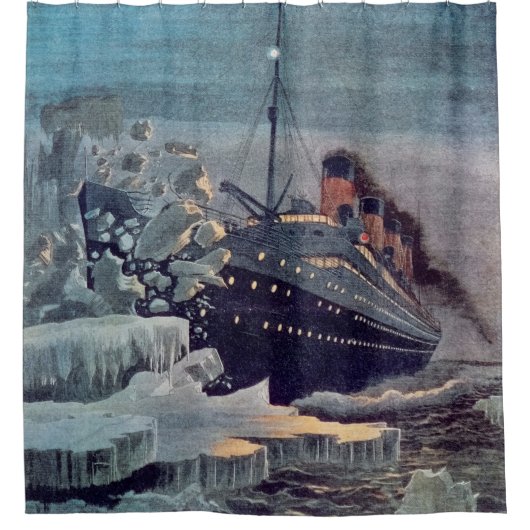 Titanic Hits Iceberg Duschvorhang (Vorderseite)