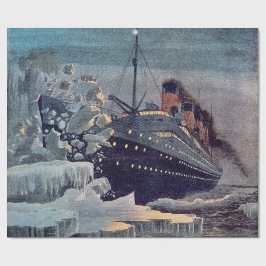 Titanic Hits Iceberg Geschenkpapier (Flach)