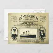 Titanic in Memoriam Postcard Postkarte (Vorne/Hinten)