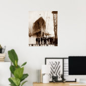 Titanic Launch Circa Sepia 1912 Poster (Heimbüro)