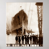 Titanic Launch Circa Sepia 1912 Poster (Vorne)