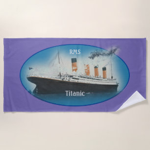 Titanic Lila Maritime White Star Line Ship Strandtuch
