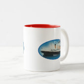 Titanic Maritime Blue RMS White Star Line Schiff Zweifarbige Tasse (VorderseiteRechts)