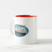 Titanic Maritime Blue RMS White Star Line Schiff Zweifarbige Tasse (Vorderseite Links)