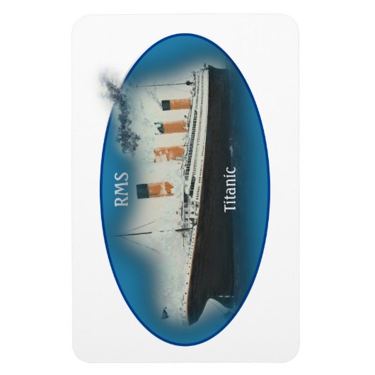 Titanic Maritime Blue White Star Line RMS Schiff Magnet (Vertikal)