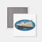 Titanic Maritime Blue White Star Line Schiff Magnet (Vorderseite/Rückseite)