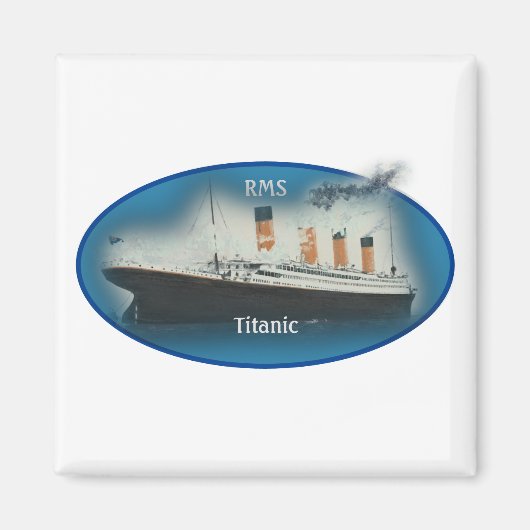 Titanic Maritime Blue White Star Line Schiff Magnet (Vorne)