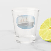 Titanic Maritime Blue White Star Line Schiff Schnapsglas (Rückseite)