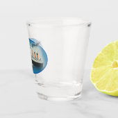 Titanic Maritime Blue White Star Line Schiff Schnapsglas (Rechts)