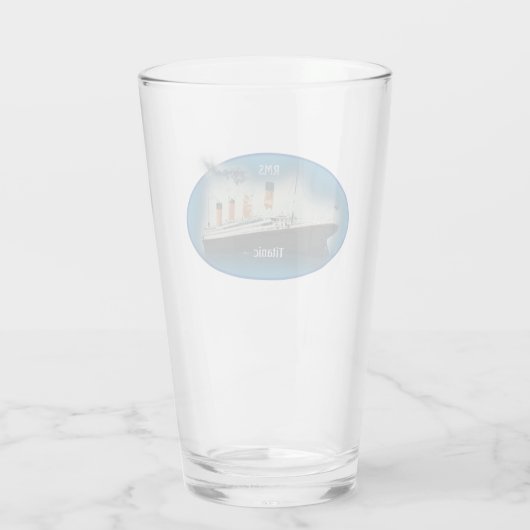 Titanic Maritime Blue White Star Line Schiffsglas Glas (Rückseite)
