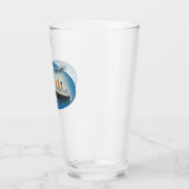 Titanic Maritime Blue White Star Line Schiffsglas Glas (Links)