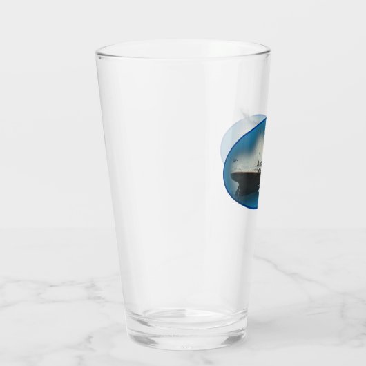 Titanic Maritime Blue White Star Line Schiffsglas Glas (Rechts)