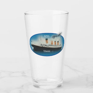 Titanic Maritime Blue White Star Line Schiffsglas Glas