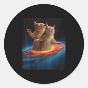 Titanic Meme Eichhörnchen in der Raumgalaxie Gesch Runder Aufkleber