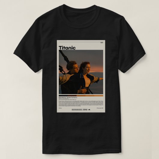Titanic Movie Poster Print Poster T-Shirt (Design vorne)