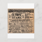 Titanic Newspaper Ad Postkarte (Vorderseite)
