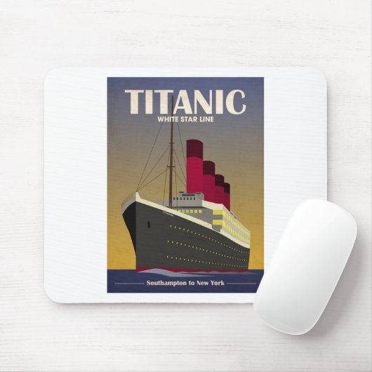 Titanic Ocean Liner Art Deco Print Mousepad (Mit Mouse)