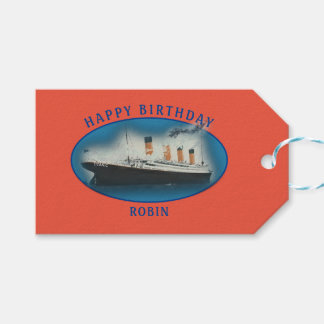 Titanic Orange Birthday Ship Geschenkanhänger