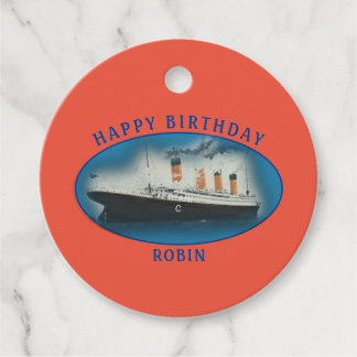Titanic Orange Birthday Ship Geschenkanhänger