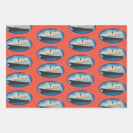 Titanic Orange Birthday Ship Geschenkpapier Set (Vorderseite 3)