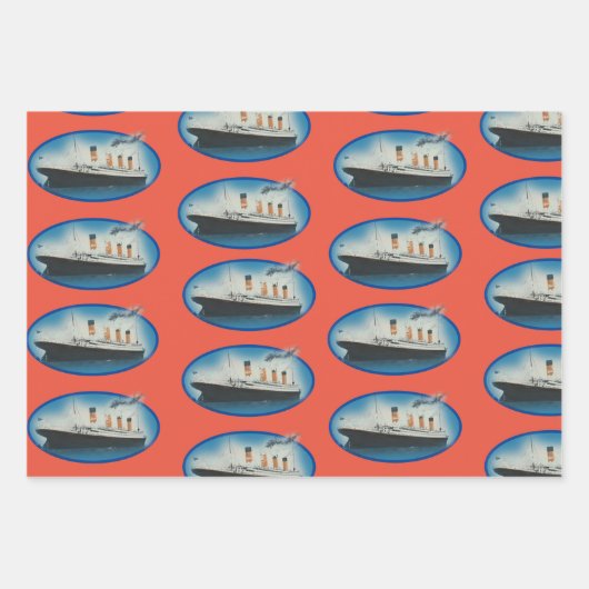Titanic Orange Birthday Ship Geschenkpapier Set (Vorderseite 2)