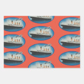 Titanic Orange Birthday Ship Geschenkpapier Set (Vorderseite)