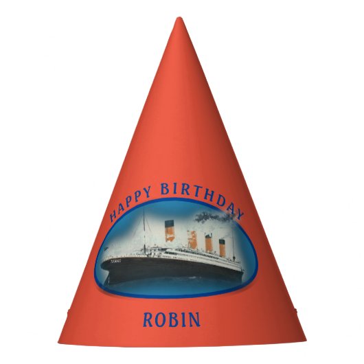 Titanic Orange Birthday Ship Partyhütchen (Vorderseite)