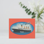 Titanic Orange Maritime White Star Line Ship Postkarte (Stehend Vorderseite)