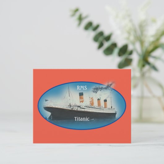 Titanic Orange Maritime White Star Line Ship Postkarte (Stehend Vorderseite)