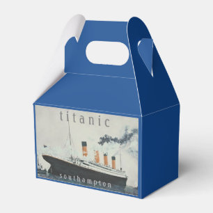 TITANIC Party Blau Vintage White Star Line Schiff Geschenkschachtel