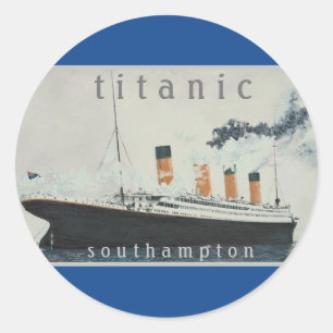TITANIC Party Blau Vintage White Star Line Schiff Runder Aufkleber
