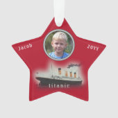 Titanic Porthole Foto Rotes Weihnachtsfest Ornament (Vorderseite)