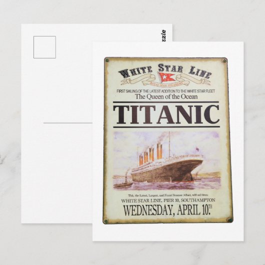 Titanic Poster Postkarte (Vorne/Hinten)