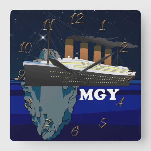 Titanic Quadratische Wanduhr (Vorderseite)