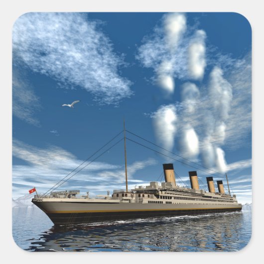 Titanic Quadratischer Aufkleber (Vorderseite)