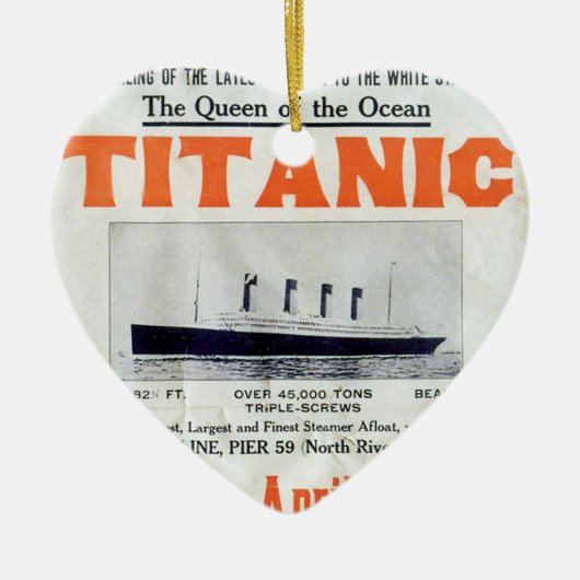 Titanic Queen of the Ocean - White Star Line Keramikornament (Vorne)