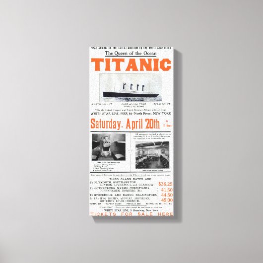 Titanic Queen of the Ocean - White Star Line Leinwanddruck (Vorderseite)